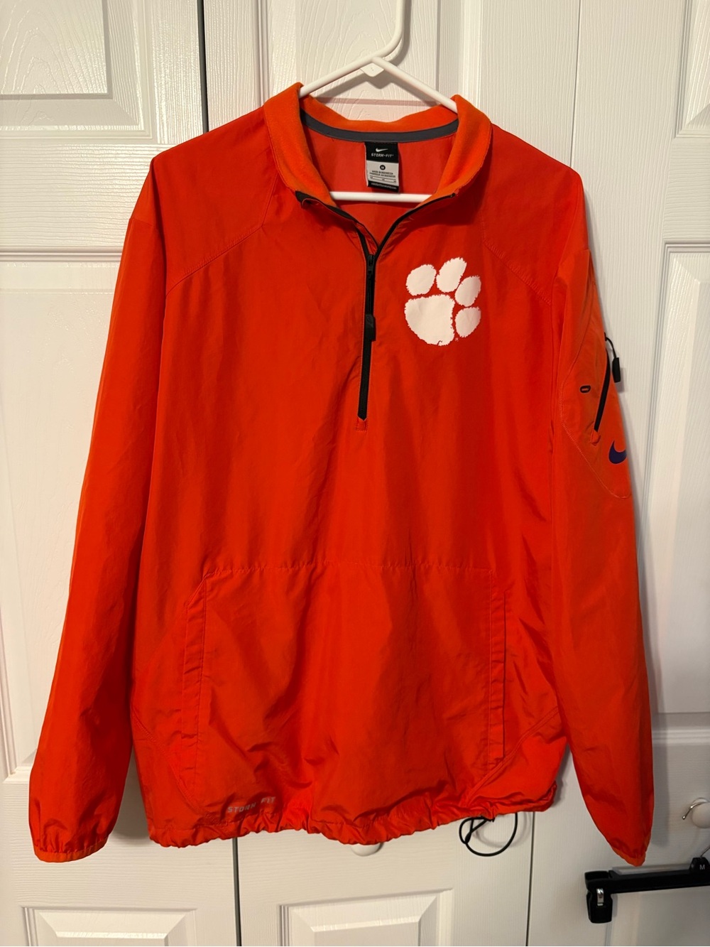 Nike Orange Storm-FIT 1/4 Zip Pullover with Gray Trim